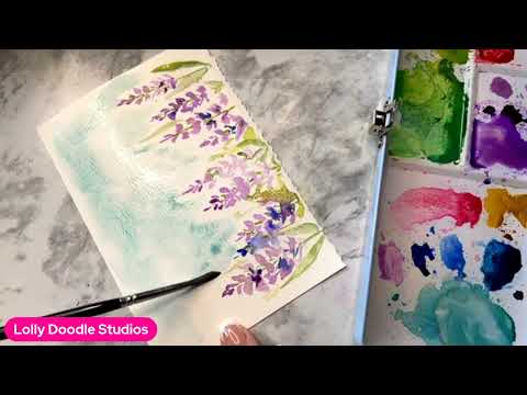 Watercolor Painting Lavender Flowers and Brush Lettering Script | Love is Everything