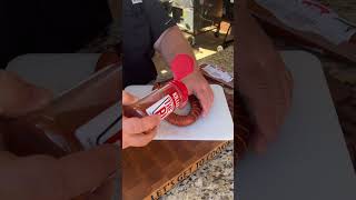 smoked sausage tip - cut the sausage to let out grease and get flavor inside | HowToBBQRight Shorts