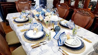 NEW* 2023 Mother's Day Tablescape | Blue and White Tablescape Ideas | #decoratewithme #juvilee2575