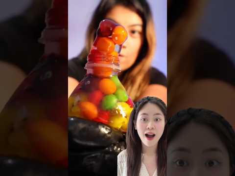 I try the skittle honey bottle recipe from @jorimezuda  😝 #shorts