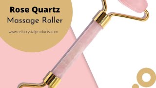 Natural Rose Quartz Crystal Stone Facial Massage Roller | Reiki Crystal Products |