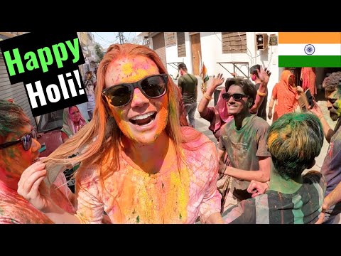 OUR FIRST HOLI EXPERIENCE 🇮🇳 Playing Holi in India