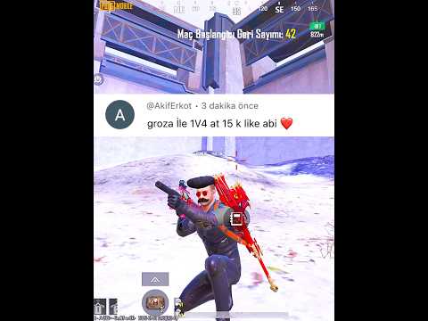 GROZA İLE 1V4 AT DEDİ ( SONUÇ )😂 #pubgmobile #fearhakan #shorts #tiktok #beniöneçıkart #pubgshorts