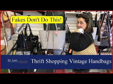 How to Find Real! Shopping Vintage Gucci, Chanel, Tory Burch Handbags - Thrift with Me Dr. Lori