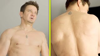 Shirtless Jeremy Renner Shows Off Snowplow Accident Scars