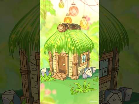 Cozy jungle hut in Blender 3D with Grease Pencil Tutorial #blender3d 🍃