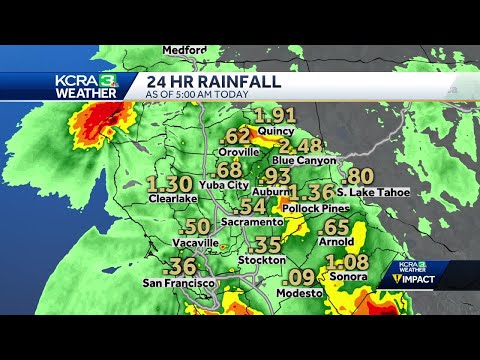 Northern California Winter Storm | A look at 24-hour rain totals on March 13