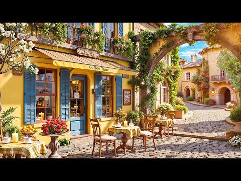 Outdoor Coffee Shop Ambience with Sweet Spring Jazz & Bossa Nova Piano Music for Great Moods, Relax