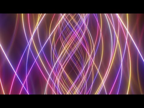 Flying In Ultraviolet Neon Glowing Wires Inside Computer Data Concept 4K VJ Loop Motion Background