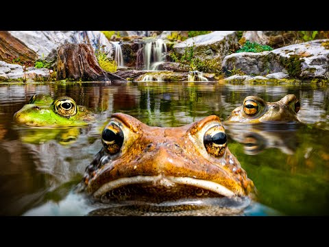 Hundreds of Frogs Invade the Giant Ecosystem Pond