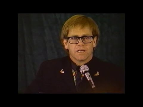 Elton John 1992 Press Conference - proceeds to AIDS Research