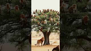 #wildlife #lion monkey hunt #animalworld #animals #africa #shortvideo