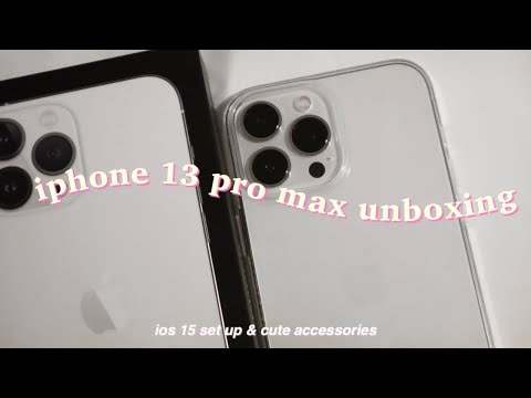 iphone 13 pro max unboxing | ios15 set up & cute accessories