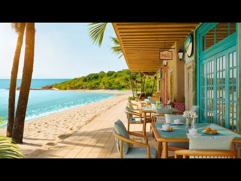 ☕Cafe by the Sea 🌊 Calm Bossa Nova Jazz, Waves & Seagulls Sounds for Study and Relaxation