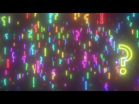 Fly In Neon Glow Question Marks Exclamation Point Interrobang Symbols 4K VJ Loop Moving Background