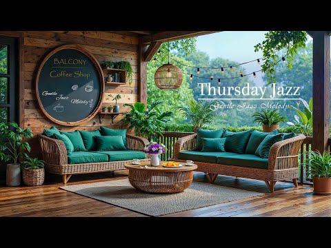 Thursday Jazz in Spring Coffee Ambience | Gentle Jazz Melodies for Unwind, Stress Relief & Good Mood