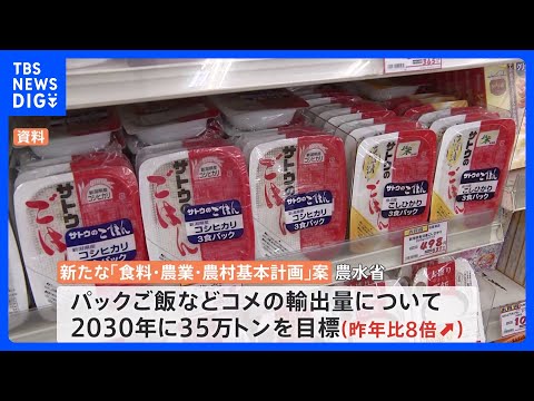 政府、コメの輸出をいまの8倍近くまで増やす目標掲げる　国内がコメ不足に陥った場合は活用する考え｜TBS NEWS DIG