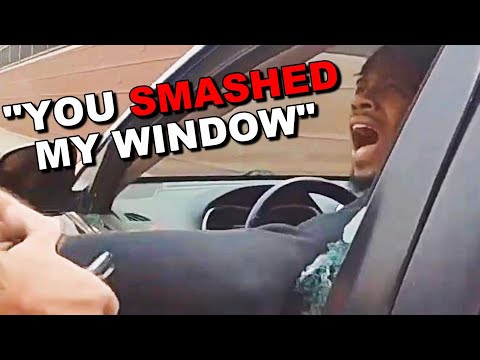 Criminal with Warrants gets Window SMASHED