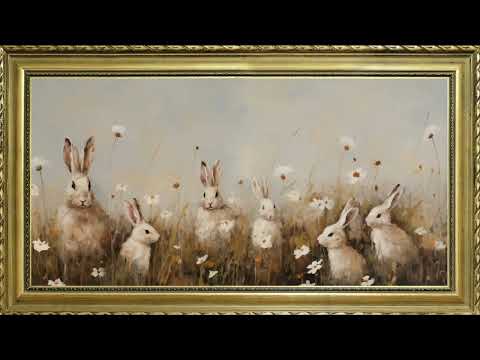 VINTAGE EASTER TV SCREENSAVER WALLPAPER BACKGROUND NOSTALGIC FRAMED SAMSUNG TV ART OIL PAINTING