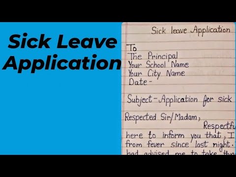 Sick leave application / How to write sick leave application to the principal / Letter Writing