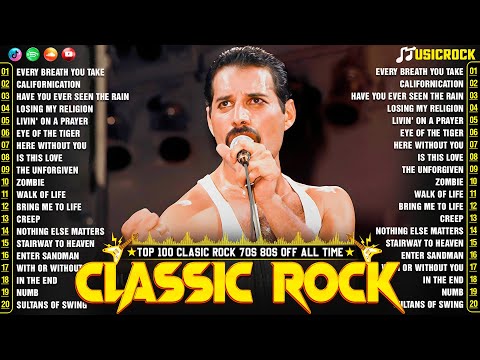 Top 100 Classic Rock Songs Of All Time🔥Guns N Roses, Bon Jovi, Queen, ACDC, Metallica, Aerosmith