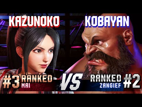 SF6 ▰ KAZUNOKO (#3 Ranked Mai) vs KOBAYAN (#2 Ranked Zangief) ▰ High Level Gameplay