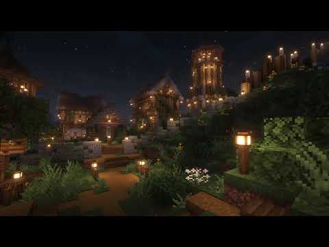 Medieval Village After Dark | Cozy Minecraft Ambience