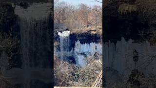 Stunning Minnehaha Falls! 🌊✨ #MinnehahaFalls #naturelovers #waterfallmagic