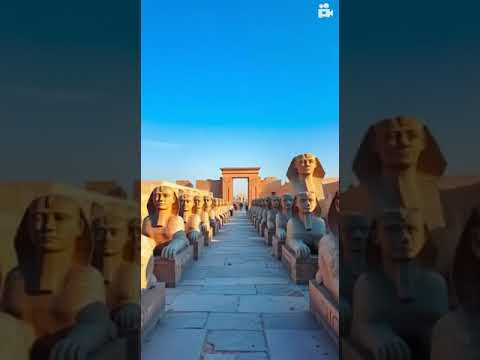 "A night-time view of Karnak Temple, illuminated with golden lights