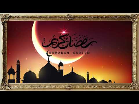 Ramadan Kareem Sunset Mosque Loop 🌙 | Elegant Golden Vintage Frame | Islamic TV Screensaver 4K UHD