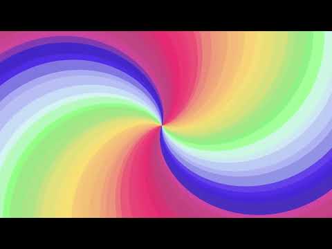 1H long relaxing satisfying Screensaver of colorful rainbow spiral Video Loop no sound, no music