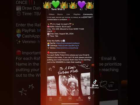 IT’S B’DAY RAFFLE TIME👑🎟️✨ July 5th - Aug 5th, 2024🤪💕 #tarot #birthday #tarotwithji