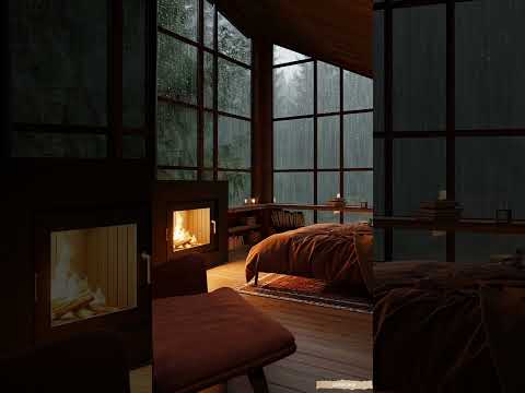 #relax #cabinambience #fireplace #rainsounds #cabinrainsounds