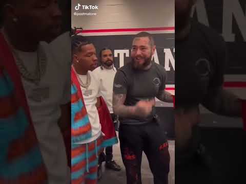 Post Malone backstage in ATL w/ Lil Baby &  Swae Lee!  “Big Jet Plane” for their next collaboration