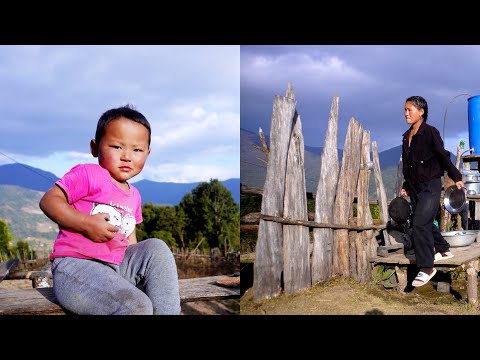 Rita with her son in the village farm house || Life in rural Nepal || @lifeinruralnepal