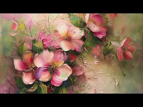 Vintage Floral Textured Oil Painting Free TV Art Wallpaper Background Screensaver Spring