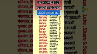 Ekadashi vrat 2025|Ekadashi list 2025 Ekadashi kab hai 2025 Ekadashi 2025 |एकादशी कब हैं।एकादशी2025