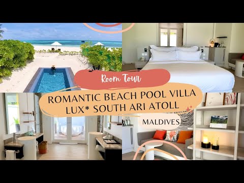 NEW ROMANTIC BEACH POOL VILLA LUX SOUTH ARI ATOLL MALDIVES, BEACH ACCESS, INFINITY POOL, OUTDOOR TUB