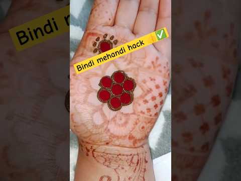 simple bindi mehandi hack ✅👍।।easy mehandi hack ✅।।mehandi pattern #shorts #bindihacks #mehandihack