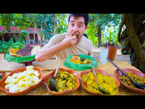 Sri Lankan Village Food 🇱🇰 FISHERMAN LOTUS LEAF LUNCH + Unique Roti in Sri Lanka!