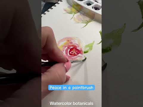 Watercolor painting calms anxiety. #watercolorforbeginners #botanicalart #ytshorts #watercolour #art