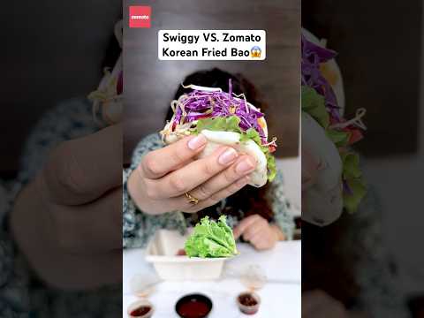 5⭐️ Swiggy vs Zomato Korean Fried Bao! Which food delivery giant’s rating is accurate?#foodchallenge