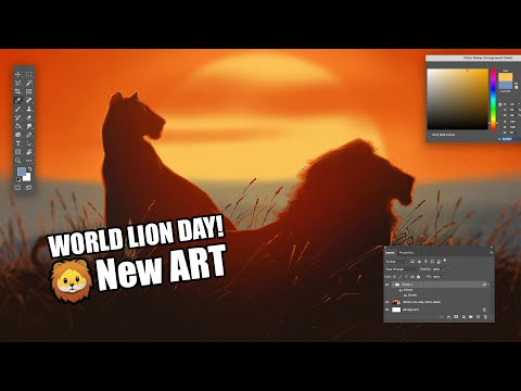 🦁World Lion Day 2024 | Speed Paint #Timelapse