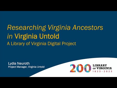 Researching Virginia Ancestors in Virginia Untold