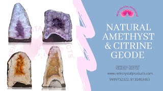 Citrine Geodes and Amethyst Geodes | Reiki Crystal Products | Healing Stones