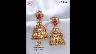 Latest Gold Jhumka Designs 2024/Temple jhumka designs/latest gold earrings Design #gold #earrings