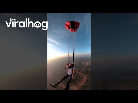 BASE Jump From Powered Paraglider || ViralHog