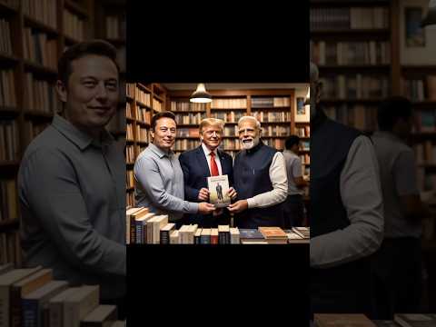 trump Modi and musk are selling books at book shop#ai shorts #ai