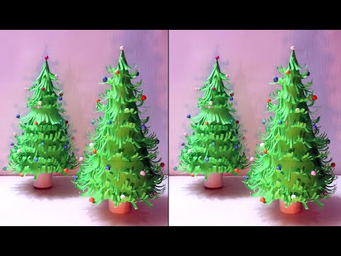 How to make christmas tree with paper for kids || christmas tree decoration ideas