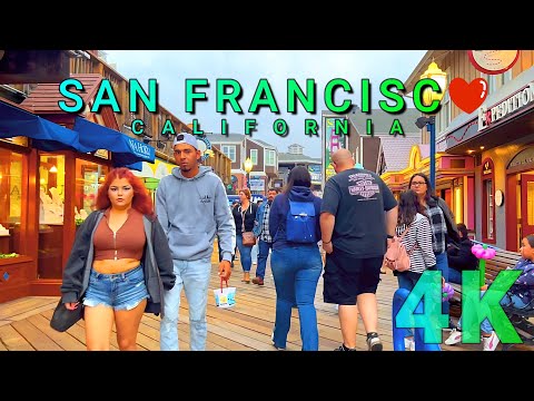 Pier 39 to Ghirardelli Chocolate Part 1, San Francisco California USA 4K - UHD